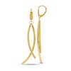 Thumbnail Image 1 of Textured and Polished Crossover Tube Drop Earrings in Hollow 14K Gold