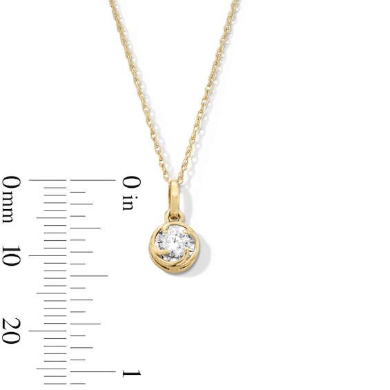 1/4 CT. Diamond Solitaire Swirl Frame Pendant in 10K Gold