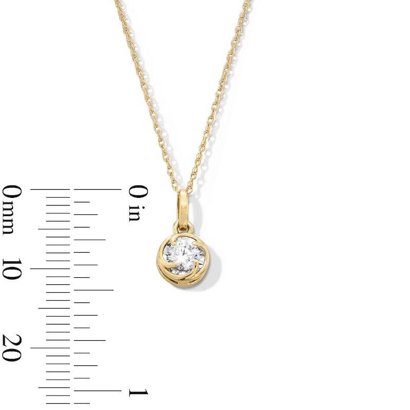 Main Image 3 of 1/4 CT. Diamond Solitaire Swirl Frame Pendant in 10K Gold