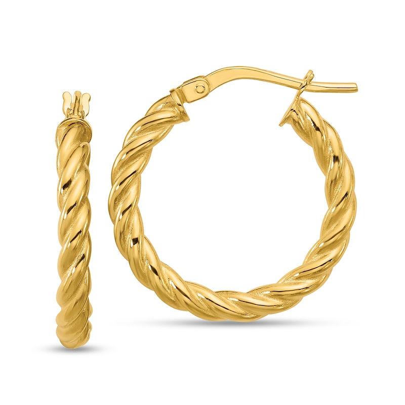 Main Image 1 of 19.0mm Rope Twist Hoop Earrings in Hollow 14K Gold