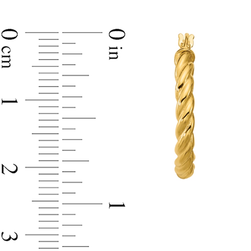 Main Image 2 of 19.0mm Rope Twist Hoop Earrings in Hollow 14K Gold
