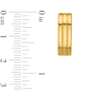 Thumbnail Image 2 of 17.25mm Ribbed Oval Huggie Hoop Earrings in Solid 14K Gold