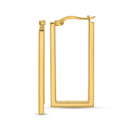 32.2mm Rectangle Hoop Earrings in Hollow 14K Gold