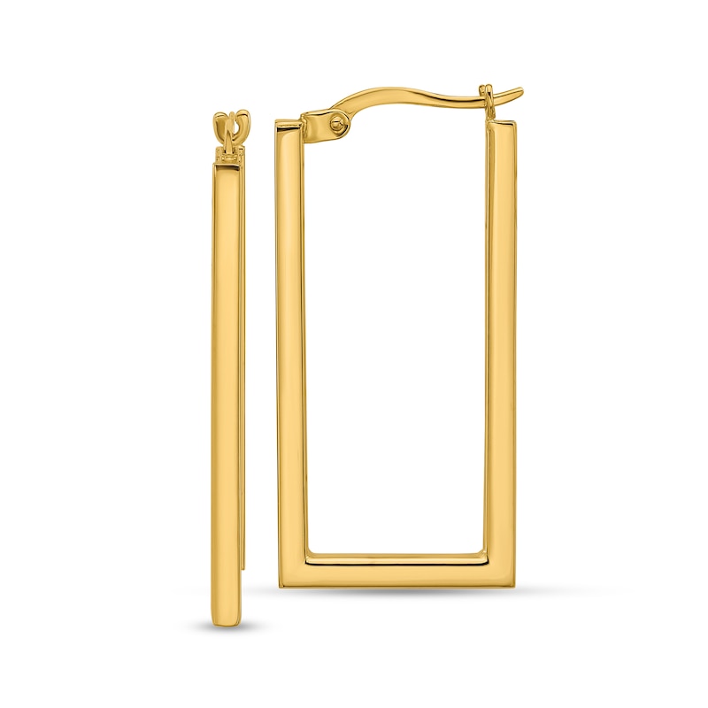 Main Image 1 of 32.2mm Rectangle Hoop Earrings in Hollow 14K Gold