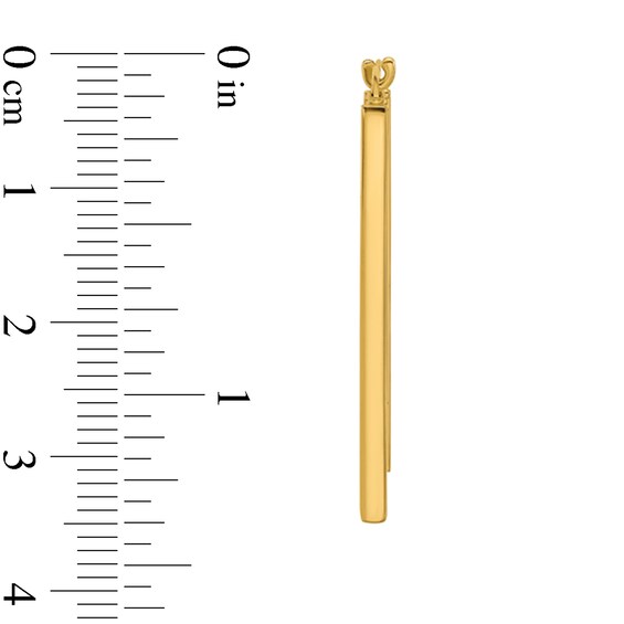 32.2mm Rectangle Hoop Earrings in Hollow 14K Gold