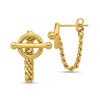 Thumbnail Image 1 of Toggle Chain Front/Back Earrings in Solid 14K Gold