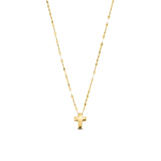 Polished Cross Pendant in Solid 10K Gold