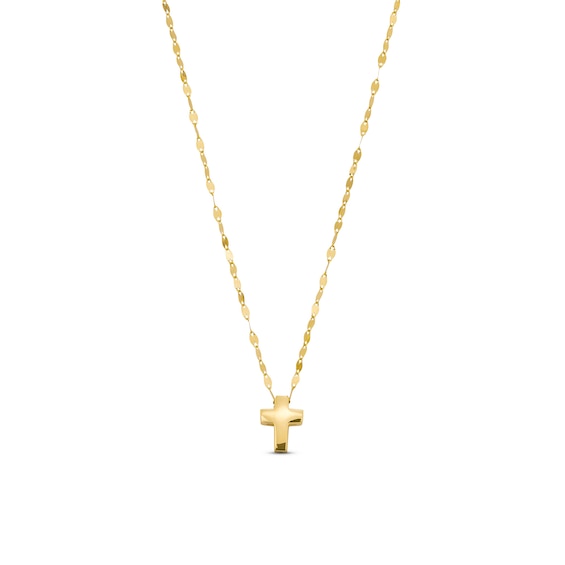 Polished Cross Pendant in Solid 10K Gold