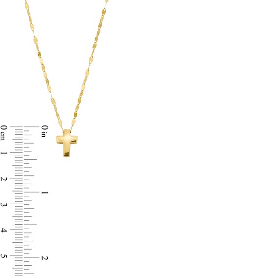 Polished Cross Pendant in Solid 10K Gold