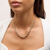 Thumbnail Image 2 of Graduated Curb Chain Necklace in Hollow 10K Gold - 18"