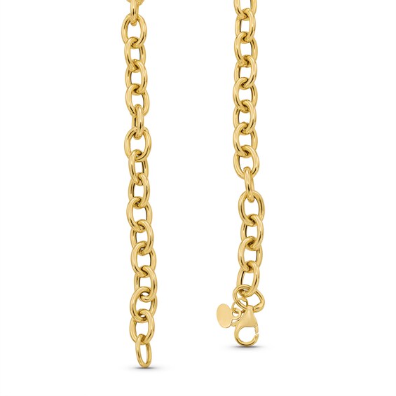 Graduated Curb Chain Necklace in Hollow 10K Gold - 18"