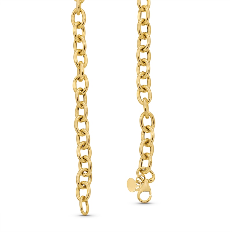Main Image 3 of Graduated Curb Chain Necklace in Hollow 10K Gold - 18"
