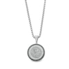 Thumbnail Image 1 of 1/4 CT. T.W. Black Diamond Frame Saint Christopher Protect Us Medal Pendant in Stainless Steel - 24"