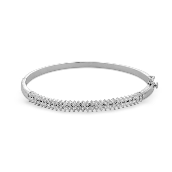 1/4 CT. T.w. Diamond Miracle Double Row Bangle in Sterling Silver