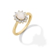 Thumbnail Image 3 of Oval Opal and Diamond Accent Sunburst Frame Ring in 10K Gold