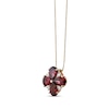 Thumbnail Image 2 of Pear-Shaped Garnet and White Lab-Created Sapphire Flower Pendant in Sterling Silver with 18K Gold Plate