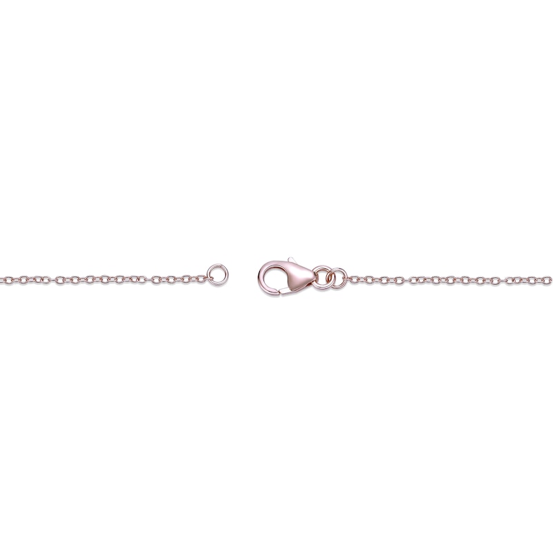 Main Image 3 of Oval Lab-Created Ruby with Pink and White Lab-Created Sapphire Dragonfly Pendant in Sterling Silver with Rose Gold Plate