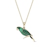 Thumbnail Image 1 of Malachite and Green Onyx Bird Pendant in Sterling Silver with 18K Gold Plate