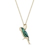 Thumbnail Image 2 of Malachite and Green Onyx Bird Pendant in Sterling Silver with 18K Gold Plate
