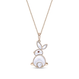 Mother-of-Pearl Bunny Pendant in Sterling Silver with 18K Gold Plate