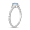 Thumbnail Image 2 of 5.0mm Aquamarine and 3/8 CT. T.W. Lab-Grown Diamond Three Stone Ring in 14K White Gold