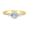 Thumbnail Image 3 of 5.0mm Aquamarine and 3/8 CT. T.W. Lab-Grown Diamond Three Stone Ring in 14K Gold