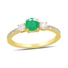 Thumbnail Image 1 of 5.0mm Emerald and 3/8 CT. T.W. Lab-Grown Diamond Three Stone Ring in 14K Gold
