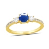 Thumbnail Image 1 of 5.0mm Blue Sapphire and 3/8 CT. T.W. Lab-Grown Diamond Three Stone Ring in 14K Gold