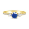 Thumbnail Image 3 of 5.0mm Blue Sapphire and 3/8 CT. T.W. Lab-Grown Diamond Three Stone Ring in 14K Gold