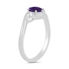 Thumbnail Image 2 of 6.0mm Amethyst and 1/5 CT. T.W. Lab-Created Diamond Three Stone Bypass Ring in 14K White Gold