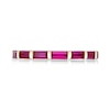 Thumbnail Image 2 of Baguette-Cut Lab-Created Ruby Band in Sterling Silver with 18K Gold Plate