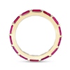 Thumbnail Image 4 of Baguette-Cut Lab-Created Ruby Band in Sterling Silver with 18K Gold Plate