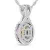 Thumbnail Image 3 of Oval Citrine and 1/15 CT. T.W. Diamond Frame Split Bail Pendant in 10K White Gold