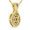 Thumbnail Image 3 of Oval Blue Sapphire and 1/15 CT. T.W. Diamond Frame Split Bail Pendant in 10K Gold