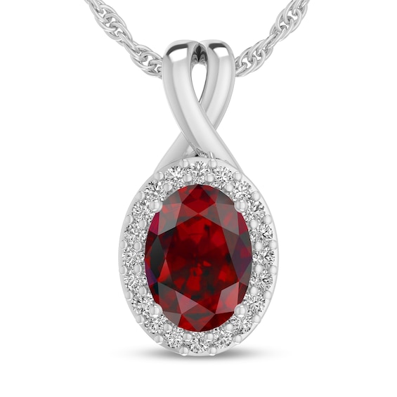 Oval Certified Ruby and 1/15 CT. T.w. Diamond Frame Split Bail Pendant in 10K White Gold