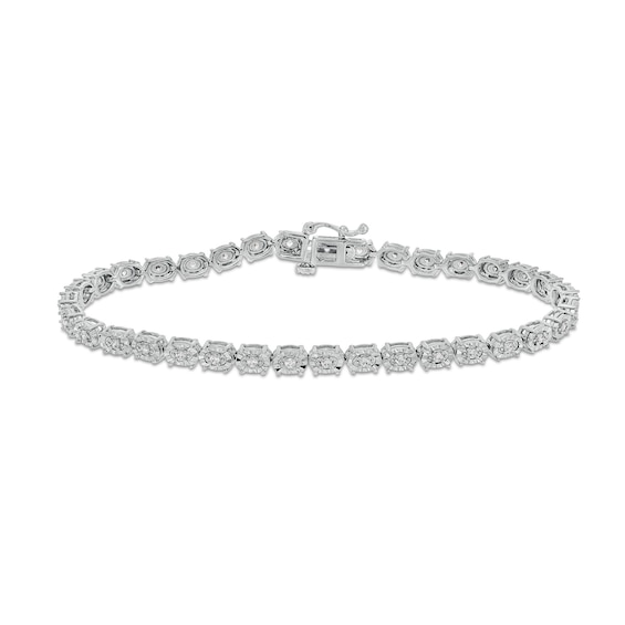 1/2 CT. T.w. Diamond Oval Link Tennis Bracelet in Sterling Silver