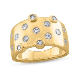1/2 CT. T.W. Lab-Created Diamond Bezel-Set Band in Sterling Silver with 14K Gold Plate