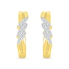 Thumbnail Image 2 of 1/5 CT. T.W. Diamond Swirl Hoop Earrings in Sterling Silver with 14K Gold Plate