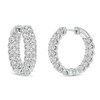 Thumbnail Image 1 of 5 CT. T.W. Certified Lab-Grown Diamond Double Row Inside-Out Hoop Earrings in 14K White Gold (F/SI2)