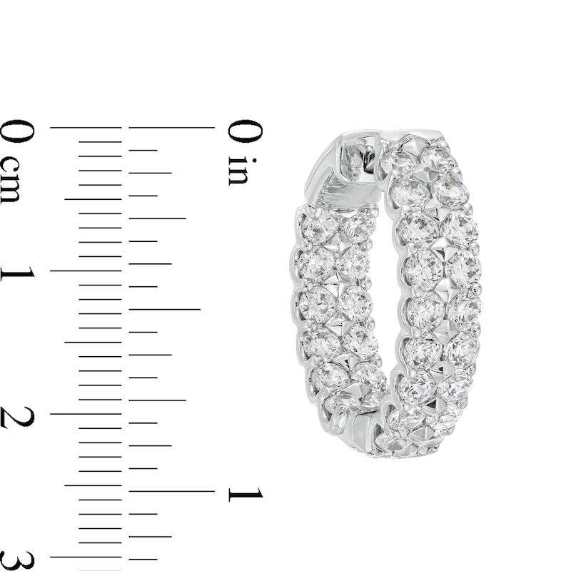 Main Image 2 of 5 CT. T.W. Certified Lab-Grown Diamond Double Row Inside-Out Hoop Earrings in 14K White Gold (F/SI2)