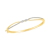 Thumbnail Image 1 of 1/5 CT. T.W. Diamond Swirl Split Bangle in Sterling Silver with 14K Gold Plate