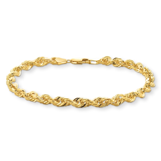 5.5mm Diamond-Cut Glitter Rope Chain Bracelet in Solid 10K Gold - 8.5â