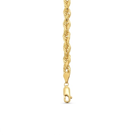 5.5mm Diamond-Cut Glitter Rope Chain Bracelet in Solid 10K Gold - 8.5â