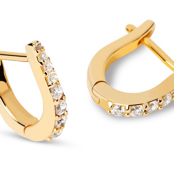 PDPAOLAâ¢ at Zales Cubic Zirconia Graduated Pointy U-Hoop Earrings in Sterling Silver with 18K Gold Plate