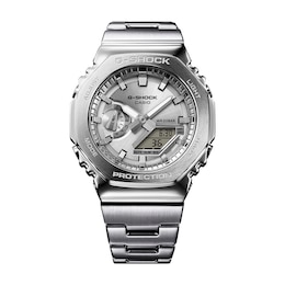 Men's Casio G-Shock Analog Digital Watch with Silver-Tone Dial (Model: GM2110D-7A)
