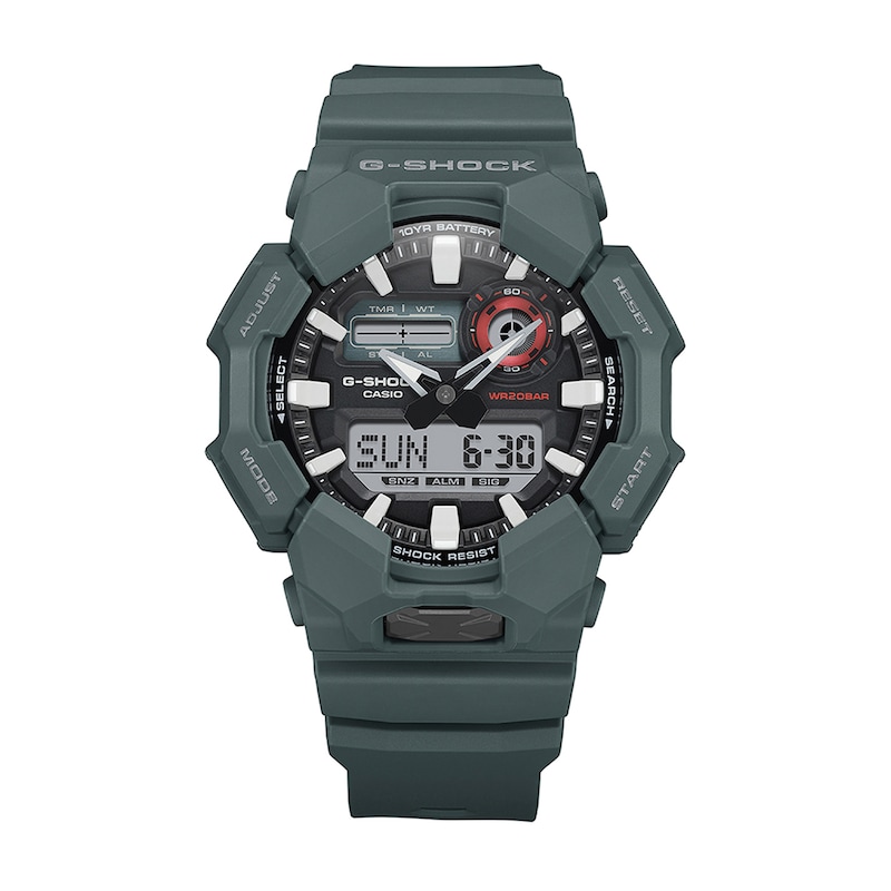 Main Image 1 of Men's Casio G-Shock Analog Digital Green Resin Strap Watch with Black Dial (Model: GA010-2A)