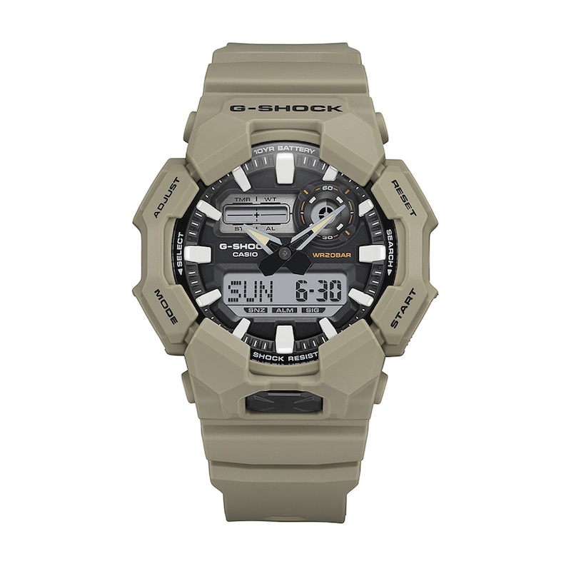 Main Image 1 of Men's Casio G-Shock Analog Digital Tan Resin Strap Watch with Black Dial (Model: GA010-5A)