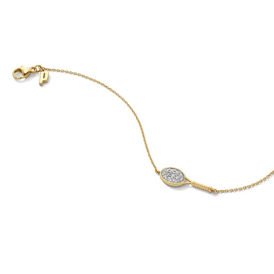 Zales x Prince 1/6 CT. T.w. Diamond Tennis Racquet Sideways Bracelet in 14K Gold