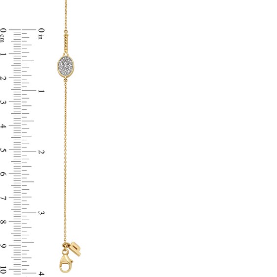Zales x Prince 1/6 CT. T.w. Diamond Tennis Racquet Sideways Bracelet in 14K Gold