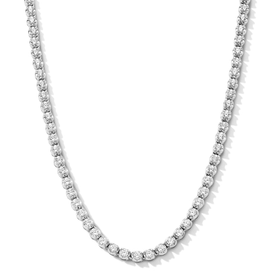 Zales x Prince 3-3/4 CT. T.w. Diamond Charm Tennis Necklace in 14K White Gold and 18K Gold Plate - 16"